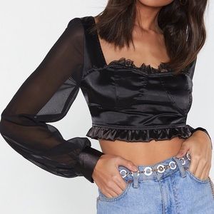 FINAL PRICE DROP - NWT Nasty Gal Satin Crop Top